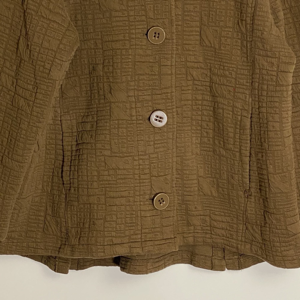 Habitat Jacket Womens XL Brown Cotton Textured Classy Boxy Modern Minimalist - Picture 3 of 13